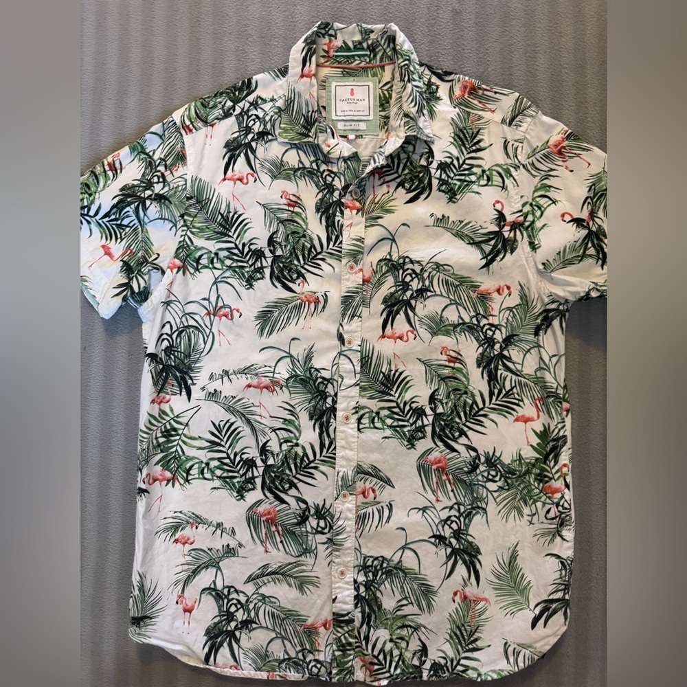 Cactus Man Ricky Singh / Hawaiian Shirt / Sz Medium / Slimfit Button Down